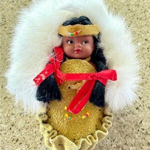 Indigenous- Inspired Doll with Fur Trim